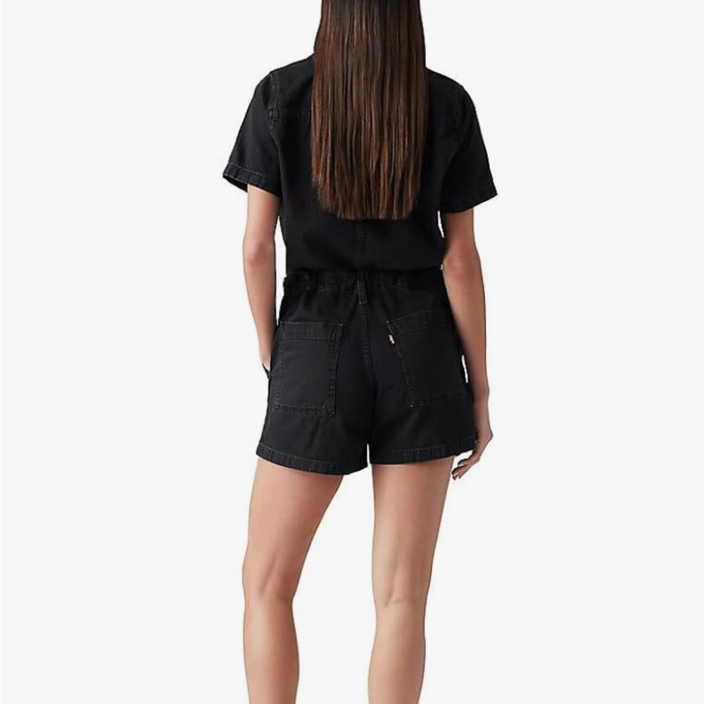 Levi's Women's Short Sleeve Heritage Romper So Far So Good Clean (black) - Picture 2 of 5